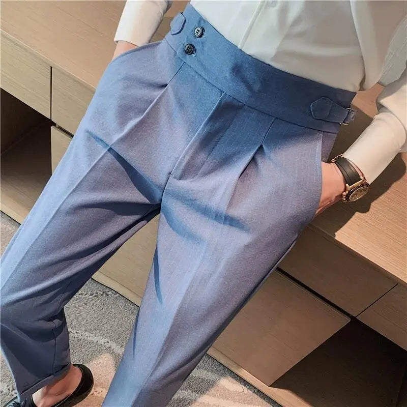 Pantaloni Lorenzo azzurri – vista frontale
