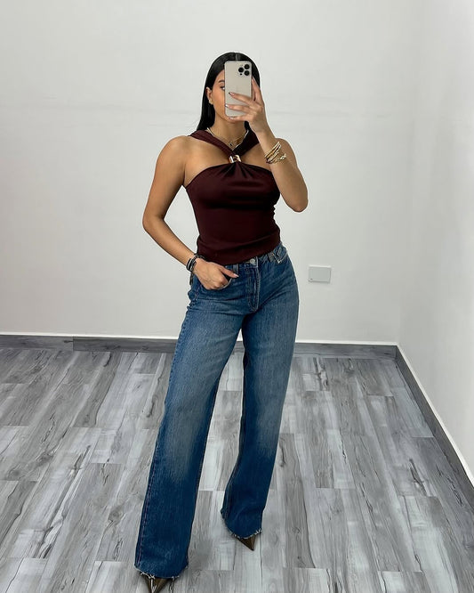 Top Aria Mocha Halter – foto 1