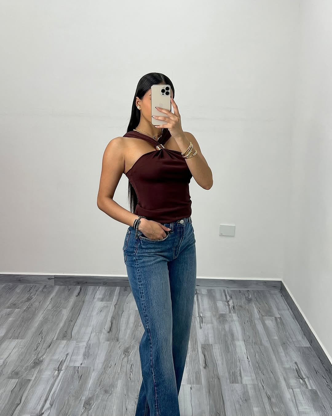 Top Aria Mocha Halter – foto 3