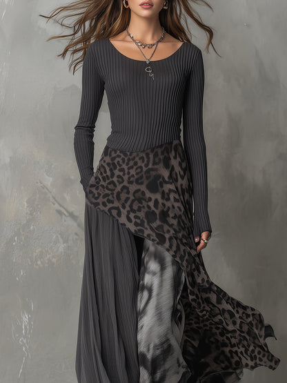 Vestito lungo grigio boho – dettaglio 3