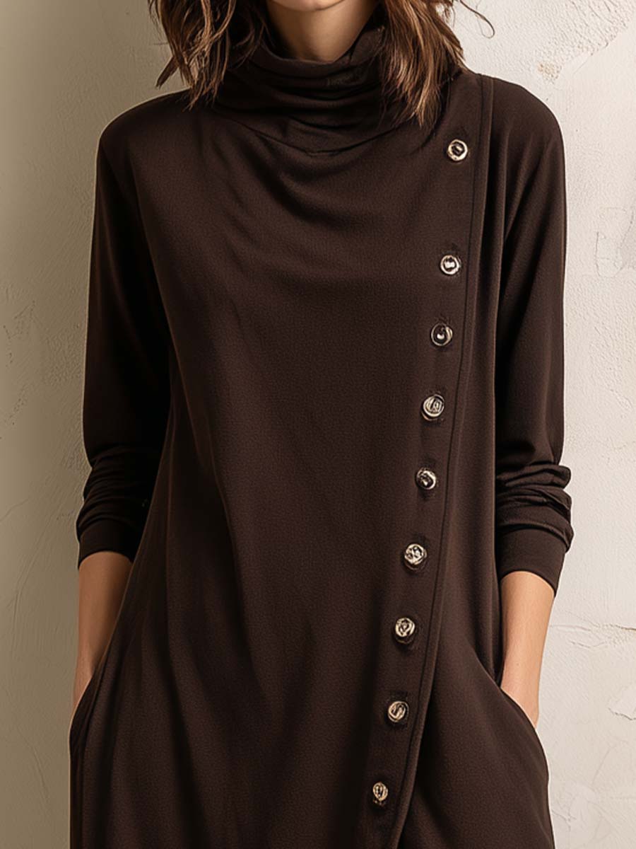 Vestito midi boho marrone – dettaglio 5