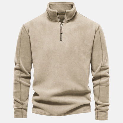 Polo Eduardo beige con zip – vista frontale