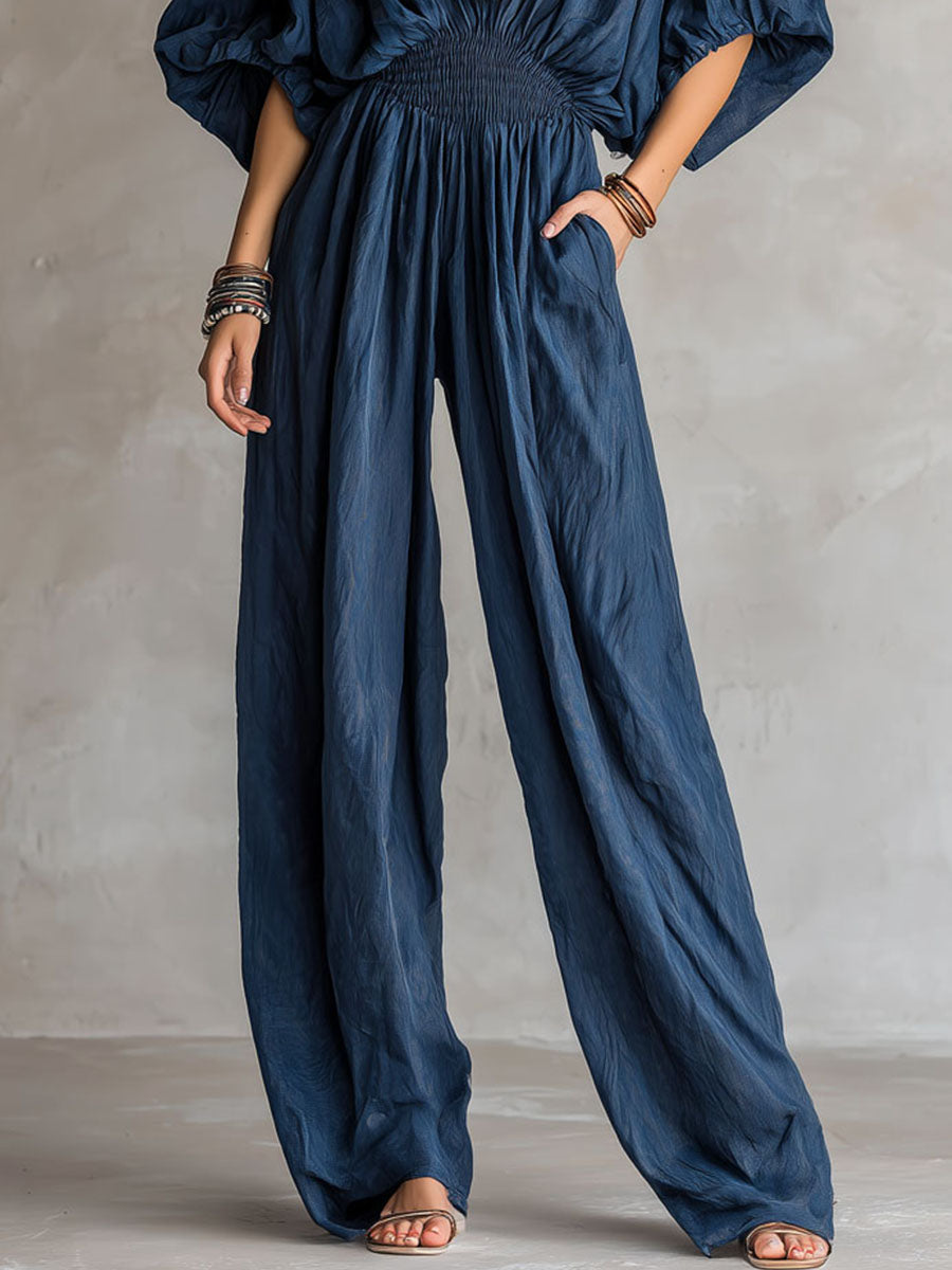 Tuta jumpsuit boho indaco – dettaglio 10