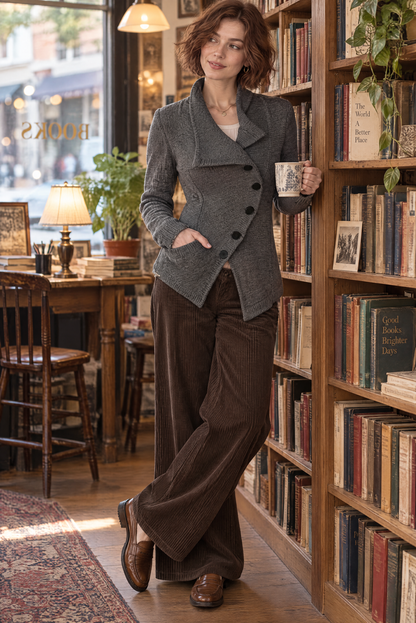 Cardigan asimmetrico in maglia – vista 2