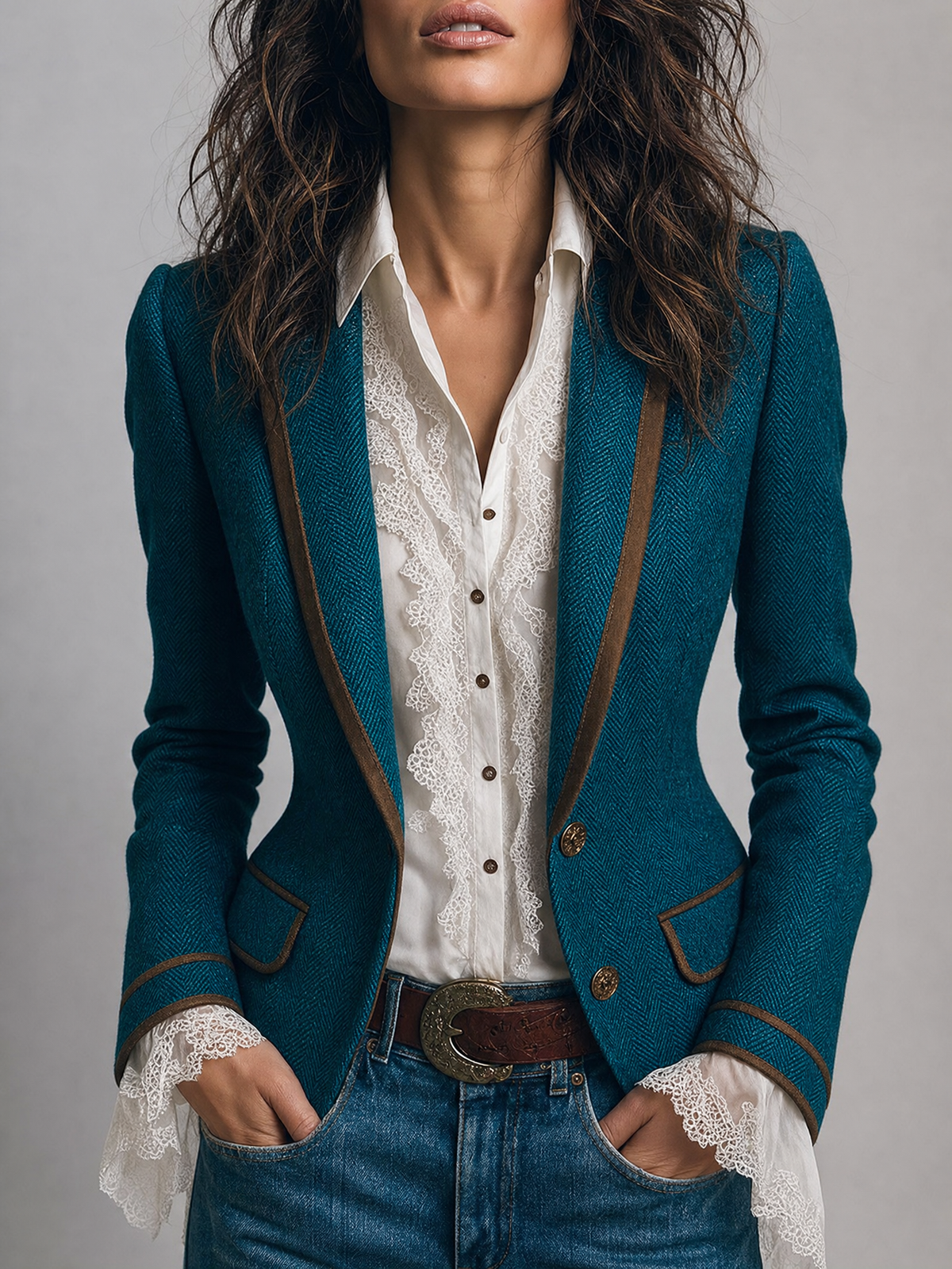 Blazer in tweed spigato – vista 7