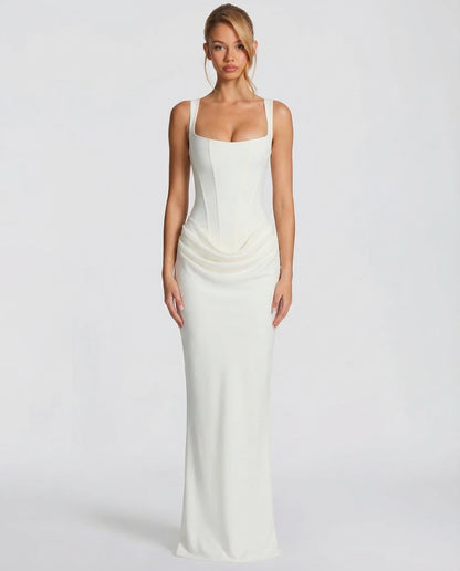 Abito lungo Corsetto bianco – vista frontale
