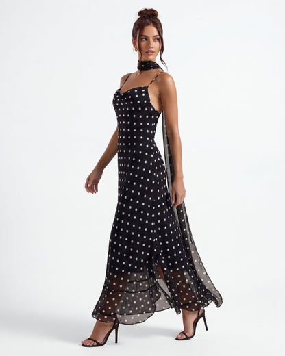 Abito maxi Noir a pois – foto 2