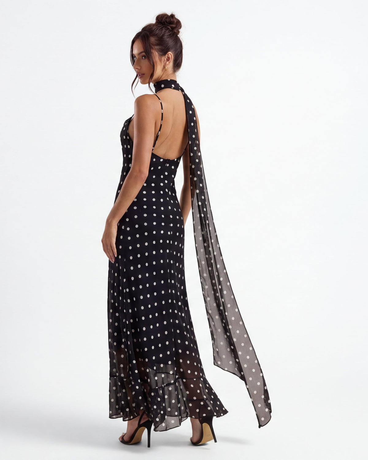 Abito maxi Noir a pois – foto 3