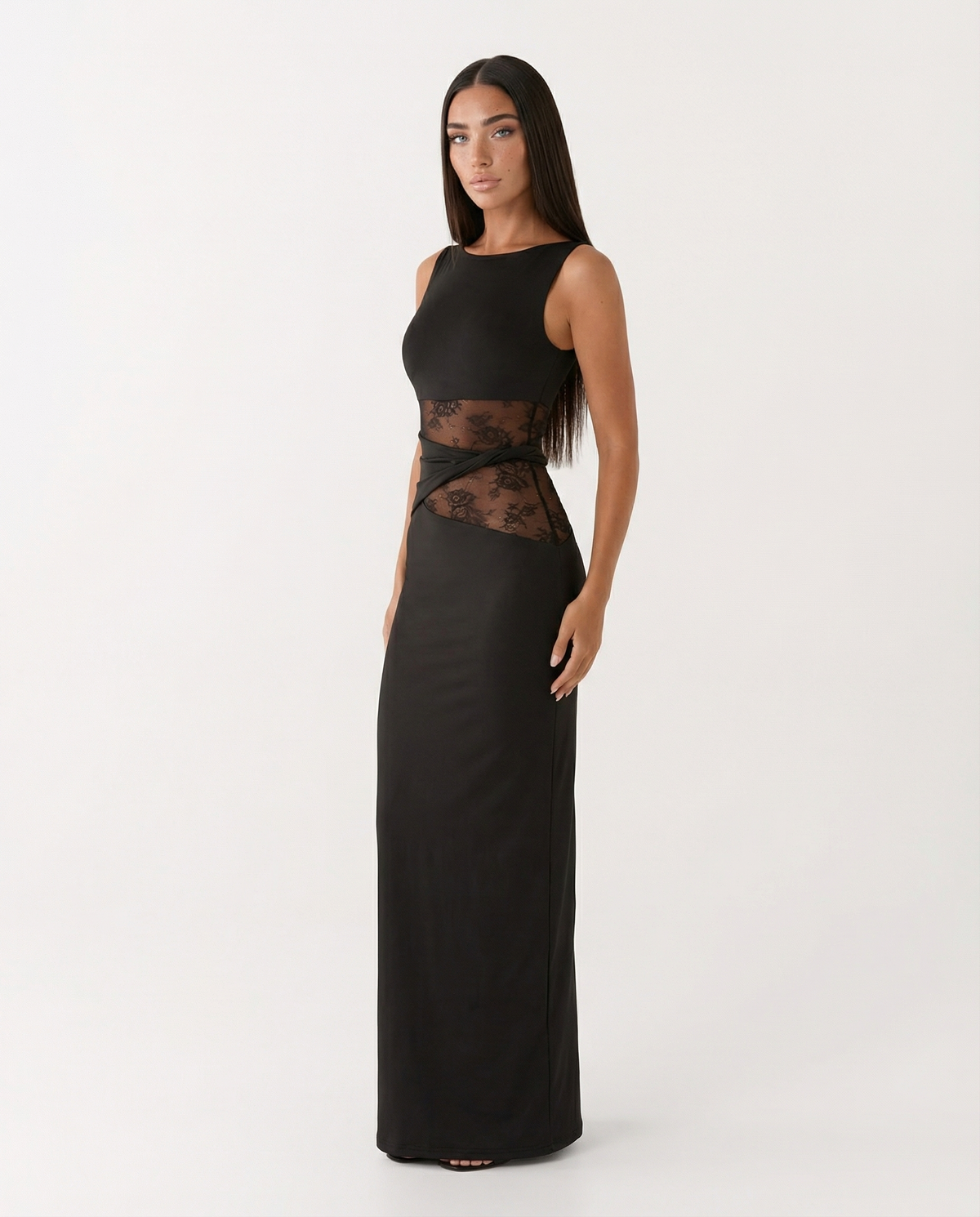 Abito lungo Lace Illusion – vista 3