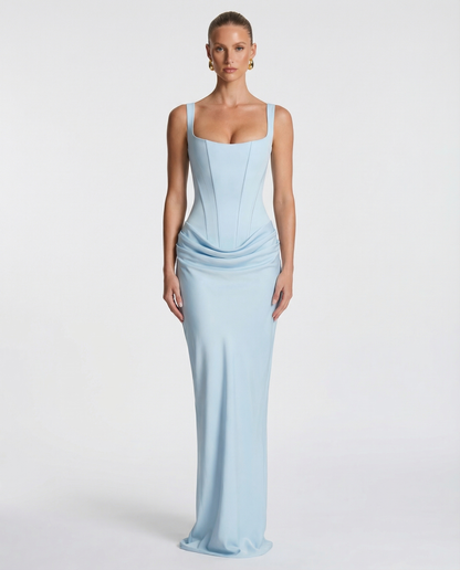 Abito lungo Corsetto azzurro – vista frontale
