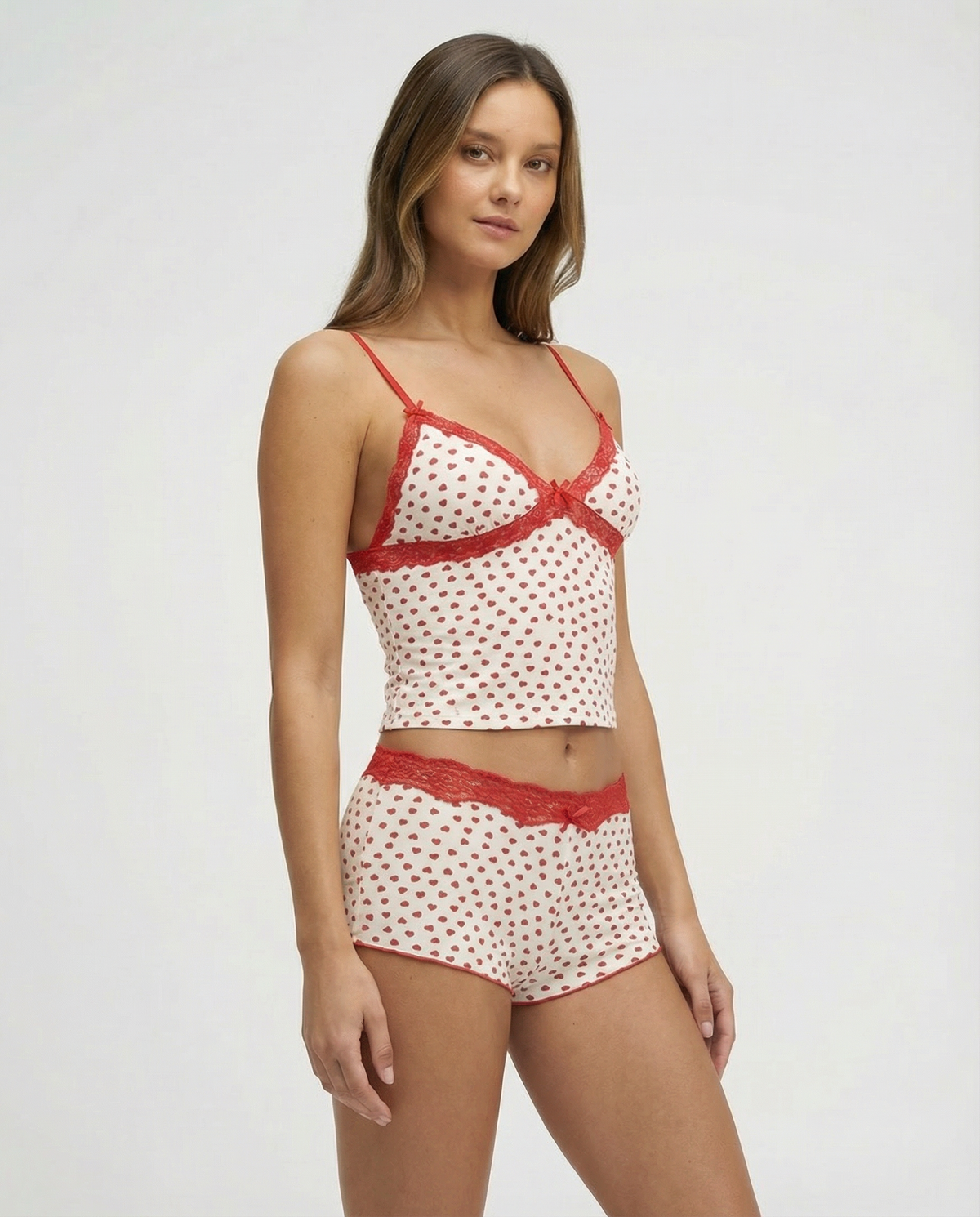 Coordinato Cherry in pizzo con cuoricini – foto 4
