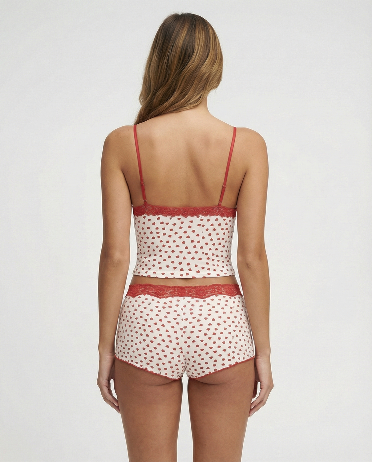 Coordinato Cherry in pizzo con cuoricini – foto 2