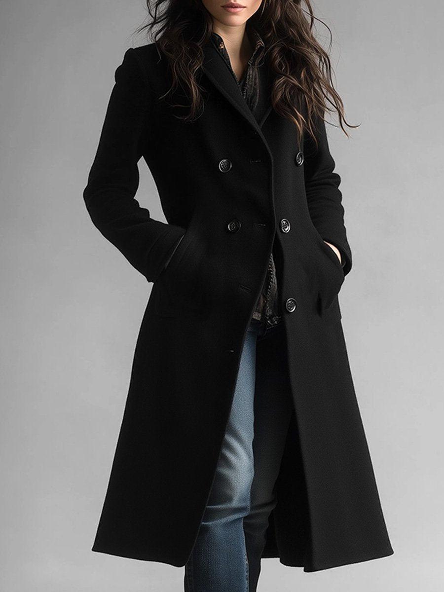Cappotto midi in lana nero – dettaglio 3
