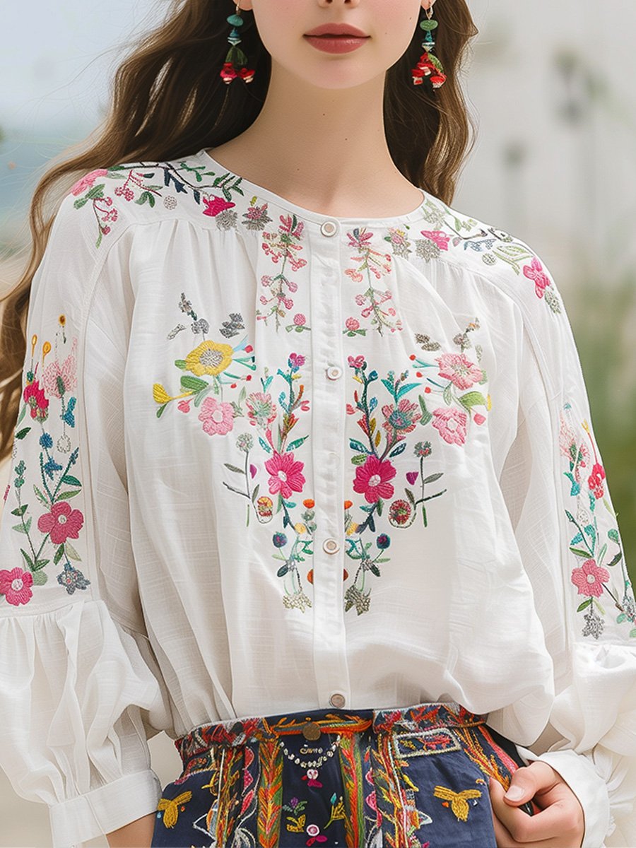 Camicia bianca in cotone e lino – vista posteriore