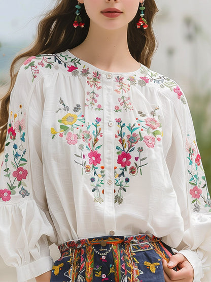 Camicia bianca in cotone e lino – vista posteriore