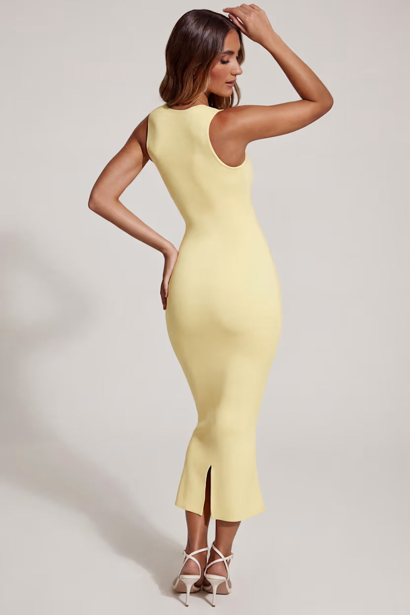 Vestito midi giallo pastello – foto 2