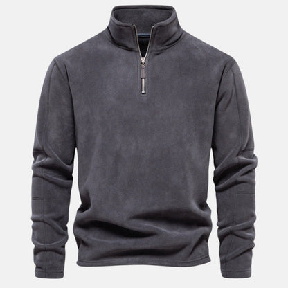 Polo Eduardo grigia con zip – vista frontale