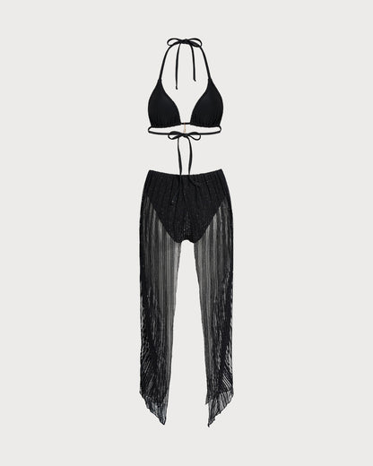 Bikini Noir con scollo all'americana – vista 11