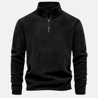 Polo Eduardo nera con zip – vista frontale